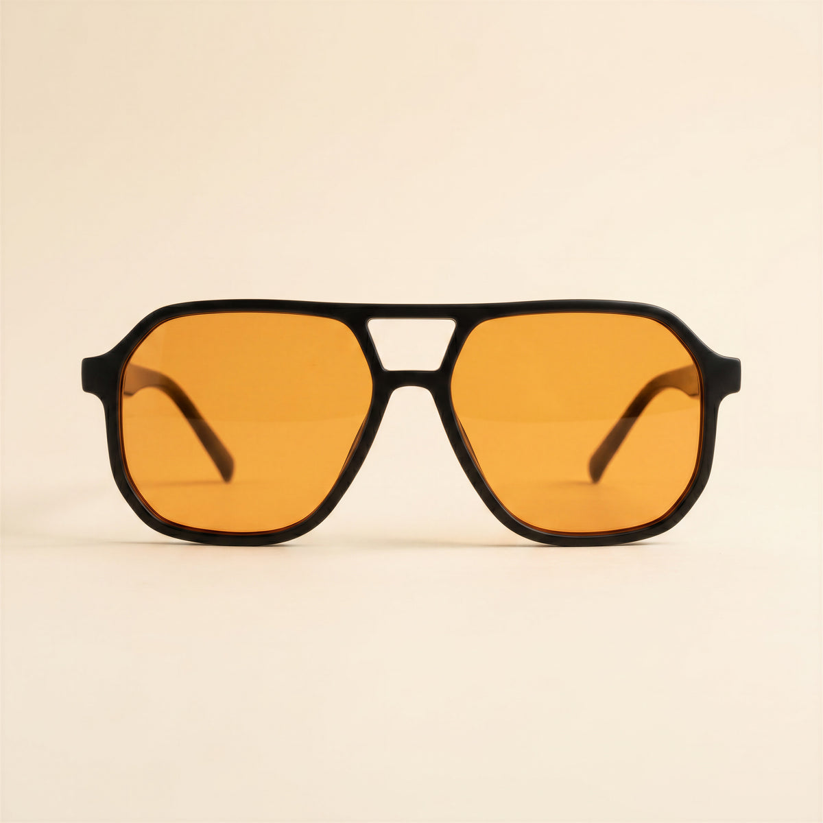 Lunettes de soleil Cannes – Aviateur Noir & Ambré