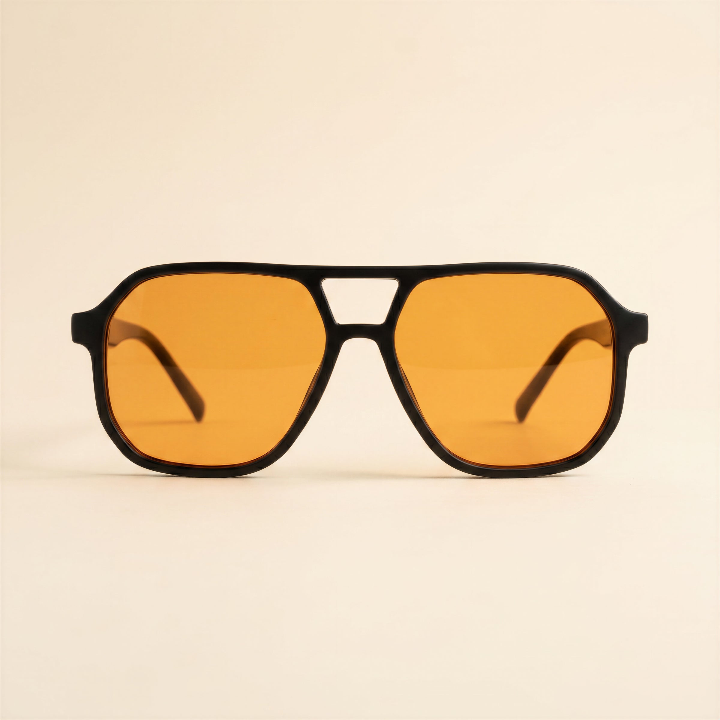 Lunettes de soleil Cannes – Aviateur Noir & Ambré