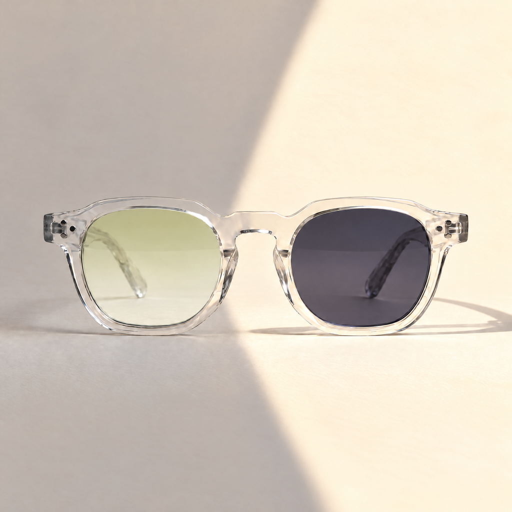 Le Levant Olive : un verre clair à l'ombre, un verre foncé au soleil