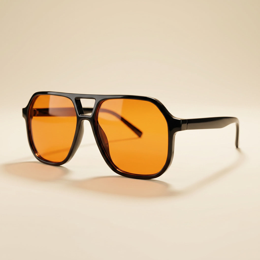 Lunettes de soleil Cannes – Aviateur Noir & Ambré